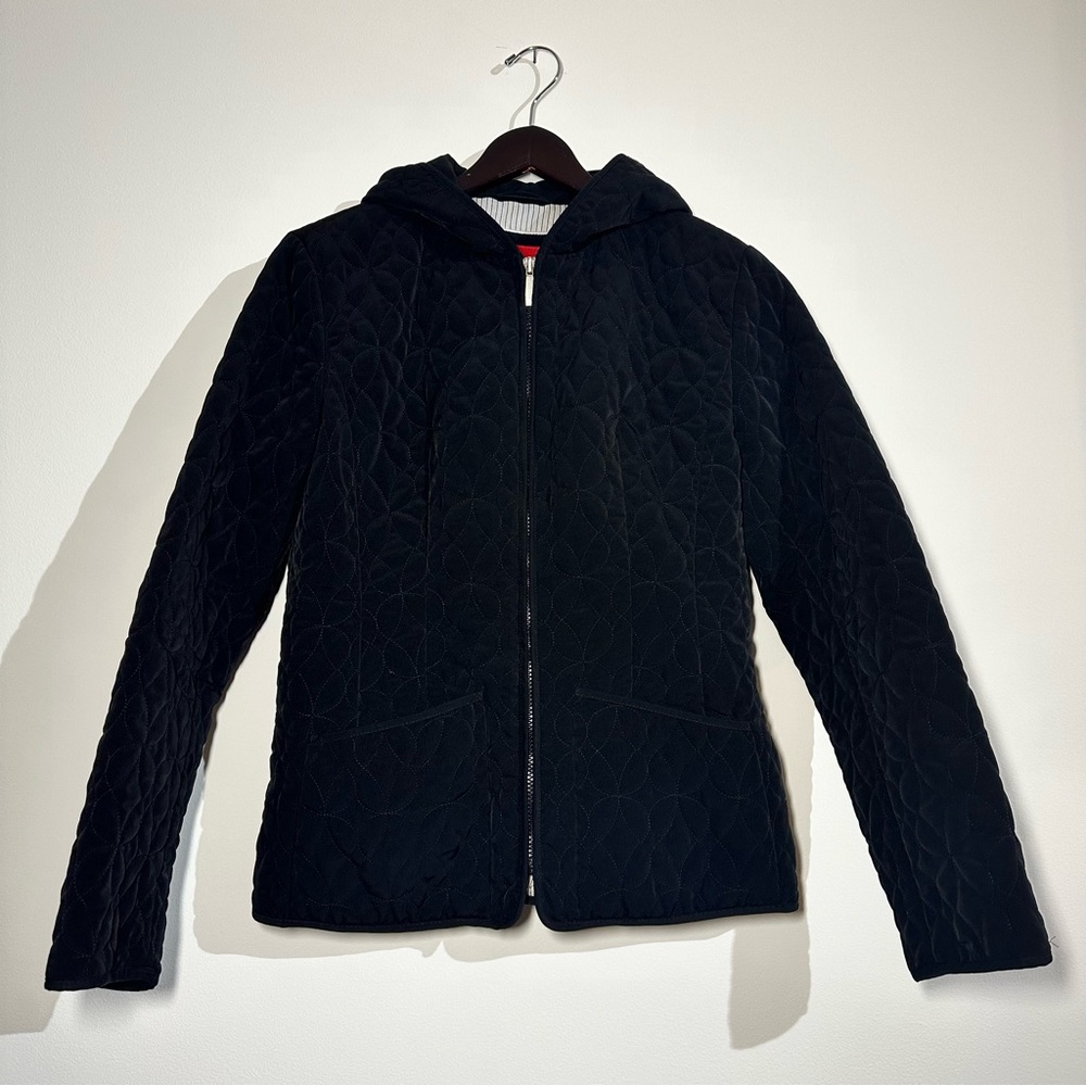 Esprit Women’s Black Quilted Jacket w/ Hood- MEDIUM